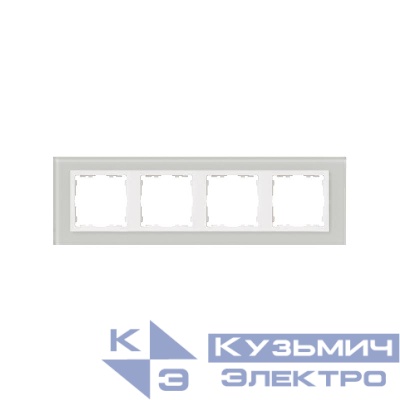 Рамка 4-м Simon82 Nature натуральный/бел. стекло Simon 82647-60