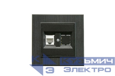 Розетка компьютерная CAT 5+гнездо Karea LINE STAR чер. Makel 86054035