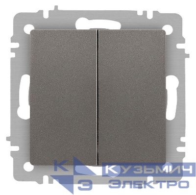 Выключатель 2-кл. СП Accent 6-104-09 10А IP20 250В AL/CU титан Intro Б0063499