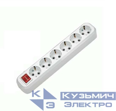 Колодка удлинителя 6-м с заземл. с выкл. Makel MGP231