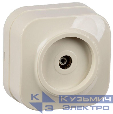Розетка телевизионная TV 1-м ОП Glory РТВ20-ХК крем. IEK EAH10-K33