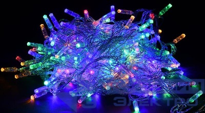 Гирлянда "Нить" 20м 200LED RGB IP44 провод прозр. 230В с контроллером 8 режимов IEK LGDU111-3-200-20-T-S-44