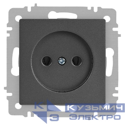 Розетка 1-м СП Accent 6-201-07 16А IP20 250В 2P графит Intro Б0063669