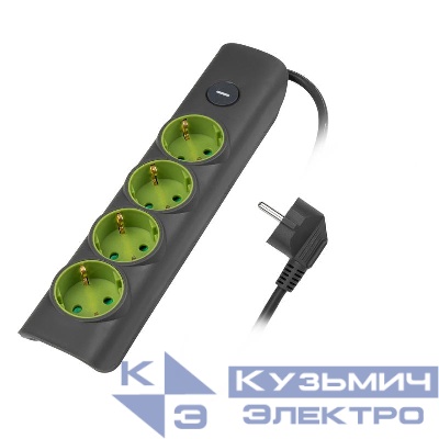 Удлинитель 4х3м с заземл с выкл. сер. ET-04-300G JAZZway 5051874