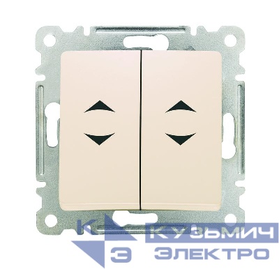 Переключатель проходной 2-кл. СП Lillium IP20 механизм крем. Makel 30010026