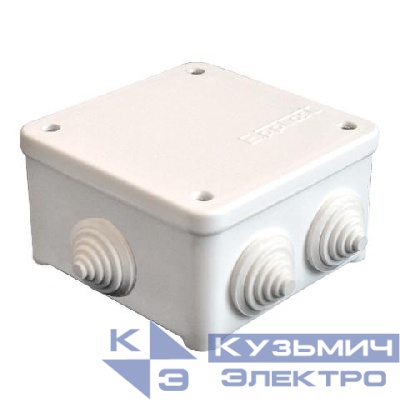 Коробка распределительная ОП 85х85х45мм У130 IP54 7 выходов 3 гермоввода крышка на винтах бел. Epplast 130111
