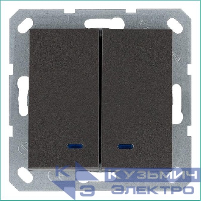 Выключатель 2-кл. 10А IP20 с подсветкой механизм мокко Jasmart G3023NZ