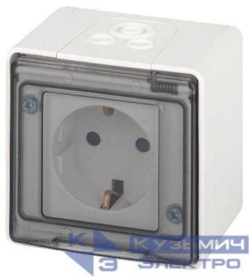 Розетка Эксперт 11-2502-01 2P+E IP55 шторки 16А-250В ОУ бел. Эра Б0063280