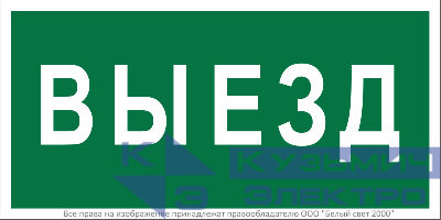 Знак безопасности BL-3015B.N02 "Выезд" Белый свет a17861