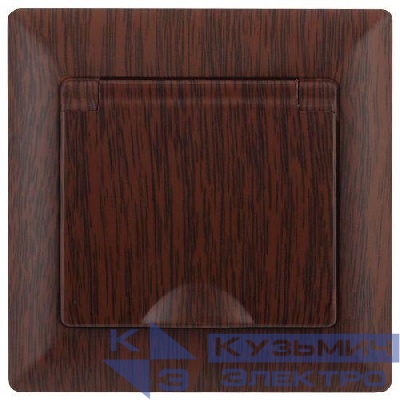 Розетка 1-м СП Solo 4-203-10 16А 250В IP20 2P+E Schuko с заземл. защ. крышка венге Intro Б0053663