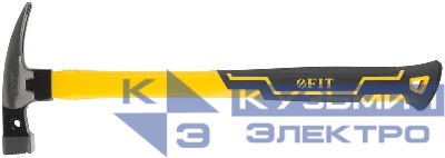 Молоток-гвоздодер 27мм 370г дополнит. гвоздодер; фибергласовая усилен. удлиненная ручка FIT 44750