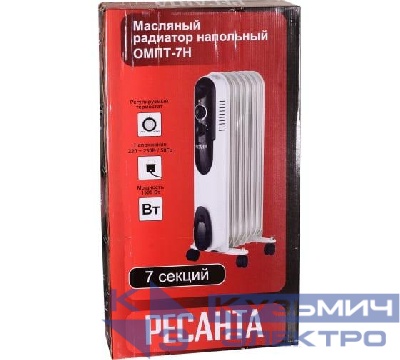 Радиатор масляный 7 секц. 1500Вт ОМПТ- 7Н Ресанта 67/3/3