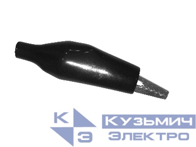 Зажим "крокодил" малый банан, 5A, черный, L=45±5мм, NETKO Optima