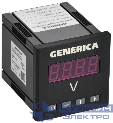 Вольтметр цифровой щитовой 1ф 72х72 LED GENERICA IDV11-5-1-0-LED-G