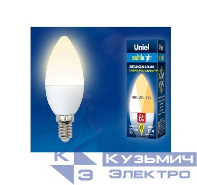 Лампа светодиодная LED-A60-10W/WW/E27/FR/MB PLM11WH Multibright 10Вт грушевидная матовая 3000К тепл. бел. E27 100-50-10 (упак. картон) Uniel UL-00002371