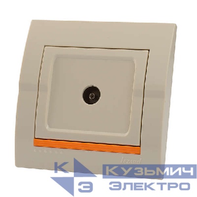 Розетка телевизионная проходная TV СП Deriy 16А IP20 крем. LEZARD 702-0303-129