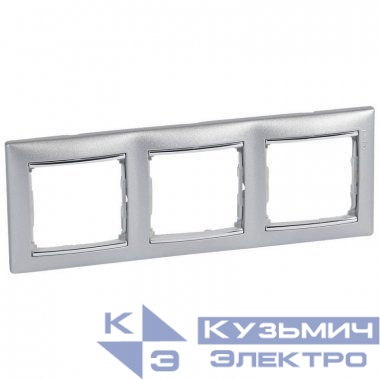 Рамка 3-м Valena горизонт. алюм. модерн (блист.) IEK 694358
