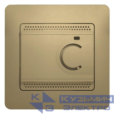 Термостат Glossa электронный для теплого пола с датчиком +5град.C +50град.C 10А в сборе титан SchE GSL000438