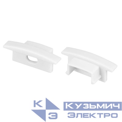 Заглушка LINE-2308-F с отверстием WHITE пластик (комплект) Arlight 044238