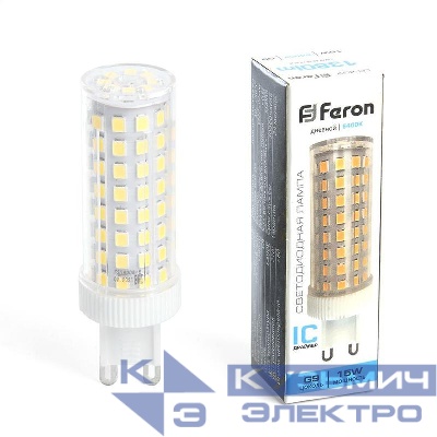 Лампа светодиодная LB-437 15Вт JCD 6400К G9 230В FERON 38214