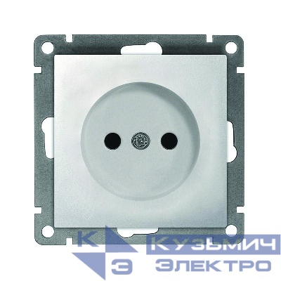 Розетка 1-м СП Афина 16А IP20 без заземл. механизм серебр. Universal A0022-S