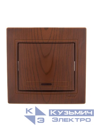 Выключатель 1-кл. СП Mira 10А с подсветкой сосна LEZARD 701-0801-111