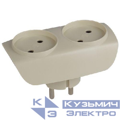 Разветвитель 2-м без заземл. 16А IP20 SP-2-I сл. кость Эра Б0017017