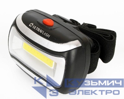 Фонарь налобный LED 5380 (3Вт COB LED 3 режима черн. пласт. пакет) Ultraflash 12870