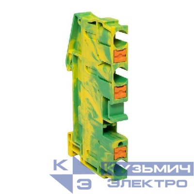 Колодка клеммная пружинная 6 Push-in 3 вывода земля EKF PIT-6-3-pe