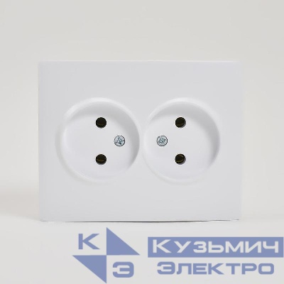 Розетка 2-м СП Karina 16А IP20 без заземл. термопласт бел. LEZARD 707-0200-128B