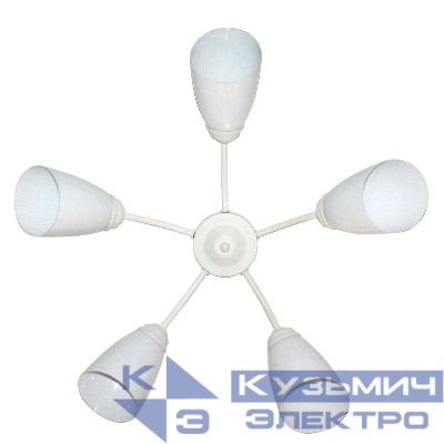 Светильник "Китти" 151 Р (плафон П0475) НПБ 01-5х60-134 E27 люстра реновация бел. (групп. упак.) Элетех 1005404413