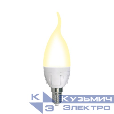 Лампа светодиодная LED-CW37 7W/3000K/E14/FR/DIM PLP01WH Яркая 7Вт матовая 3000К тепл. бел. E14 диммир. (упак. картон) Uniel UL-00004299