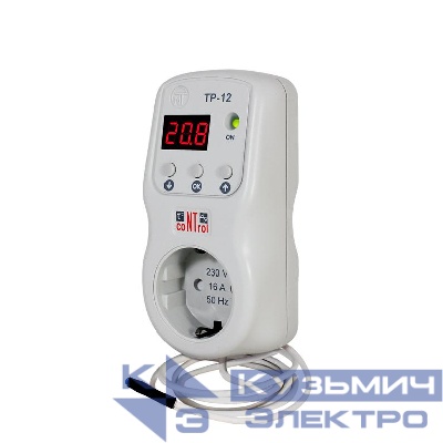 Терморегулятор в розетку ТР-12-1 датчик снизу 10см НовАтек-Электро 3425606120-1