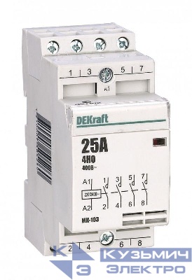 Контактор модульный МК-103 4НО 16А 230В DEKraft 18053DEK