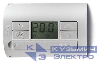 Термостат комнатный 3В DC 1СО 5А монтаж на стену кнопки ВКЛ/ВЫКЛ ЛЕТО/ЗИМА дисплей черн. FINDER 1T3190032000
