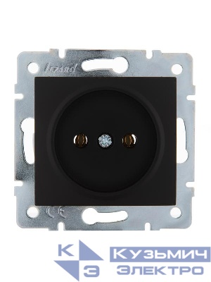 Розетка 1-м СП Karina 16А IP20 без заземл. керамика механизм черн. бархат LEZARD 707-4288-121
