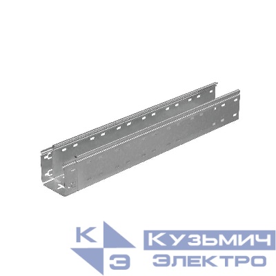Лоток листовой перфорированный 100х100 L3000 сталь 0.8мм "БЫСТРЫЙ МОНТАЖ ПЛЮС" LPplus100-100-0.8-3000 оцинк. КМ PL0263