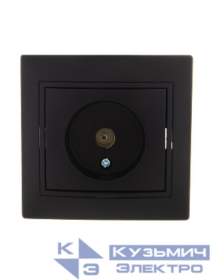 Розетка телевизионная проходная TV СП Mira черн. бархат LEZARD 701-4242-129