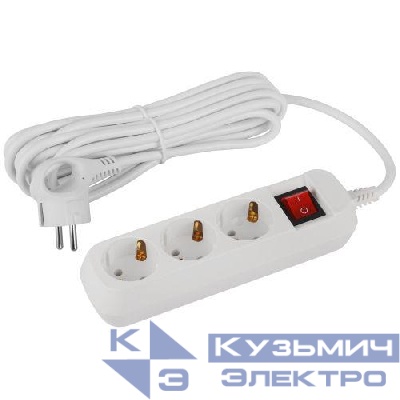Удлинитель 3х5м с заземл. с выкл. ПВС 3х1 UDL-16-350-ES Greenline Эра Б0065066