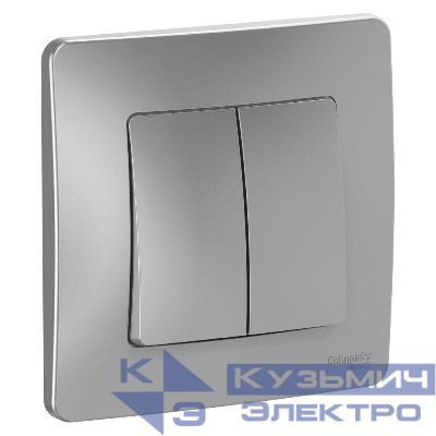 Переключатель проходной 2-кл. СП Blanca 10А IP20 (сх. 6+6) 250В алюм. SE BLNVS106603