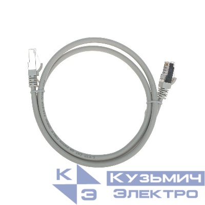 Патч-корд S/FTP CAT 6A (10G) RJ45-RJ45 28AWG LSZH сер. 1м Rexant 02-0390-1