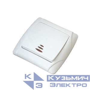 Выключатель 1-кл. СП Маргарита 10А IP20 с подсветкой бел. UNIVersal М0121
