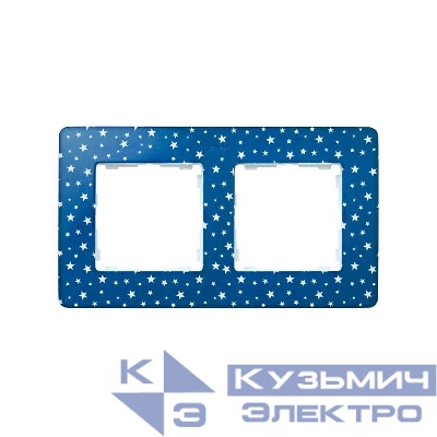 Рамка 2-м Simon82 Detail сине-фиолетовый звезды Simon 8200620-221