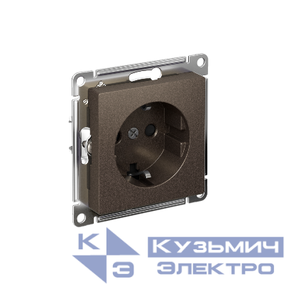 Розетка AtlasDesign 16А с заземл. защ. шторки быстрозажим. клем. механизм мокко SE ATN000645S