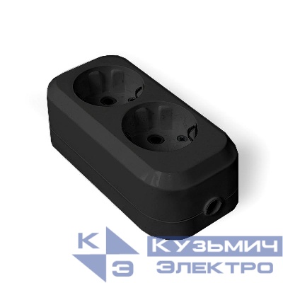 Колодка удлинителя 2-м с заземл. АБС-пластик черн. UNIVersal 1303