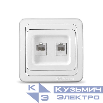 Розетка компьютерная 2-м СП Валери бел. UNIVersal 1082
