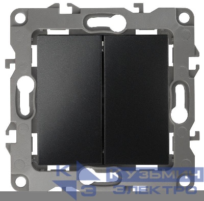 Выключатель 2-кл. СП Эра12 10А IP20 12-1104-05 250В 10AX антрацит Эра Б0014649