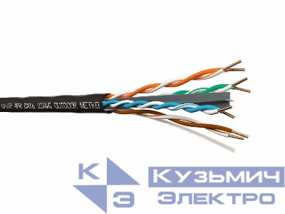 Кабель U/UTP4 cat.6, 4 пары 23 AWG BC, одножильный, 305м, с крестовиной, для наружных работ, FLUKE TEST, NETKO Expert