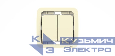 Выключатель 2-кл. СП Mimoza 10А IP20 без вставки крем. Makel 32003