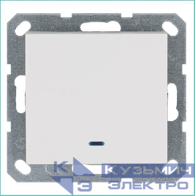 Выключатель 1-кл. 10А IP20 с подсветкой механизм бел. глянцевый Jasmart G3011NW